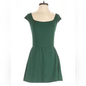 Green Cap Sleeve Mini Dress